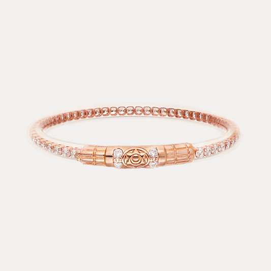 Queen All Weather Bangle® (AWB®) - Rose Gold Clear Crystal