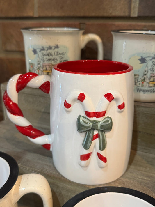 Sculpted Candy Cane Mug