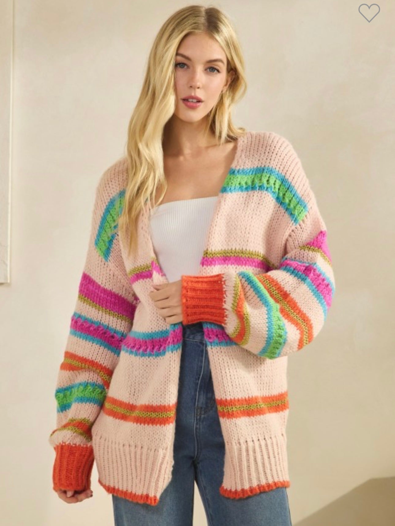 Rainbow Chunky Knit Cardi