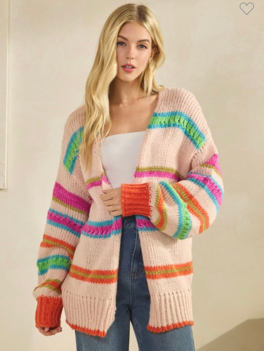 Rainbow Chunky Knit Cardi