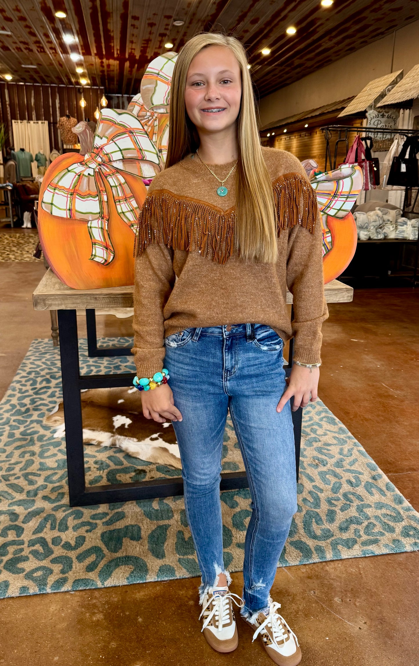Tween Fringe Sweater