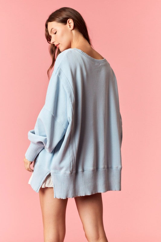 Mineral Washed Hi Lo Sweatshirt