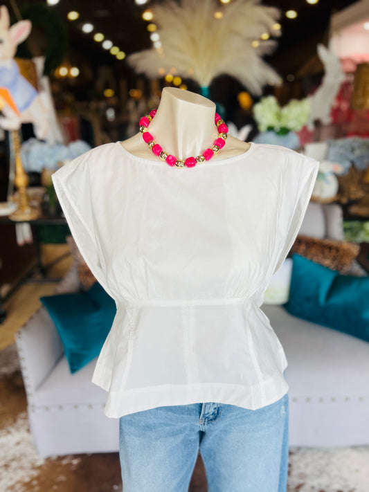 Boat Neck Peplum Top