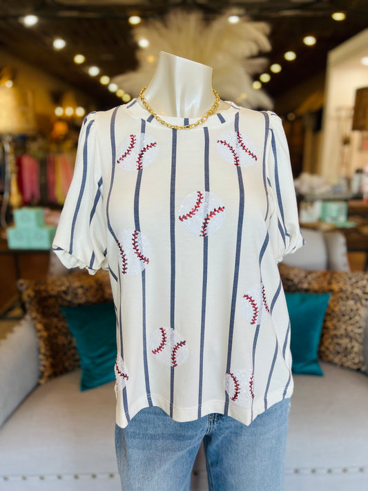 Sequin Baseball Tee