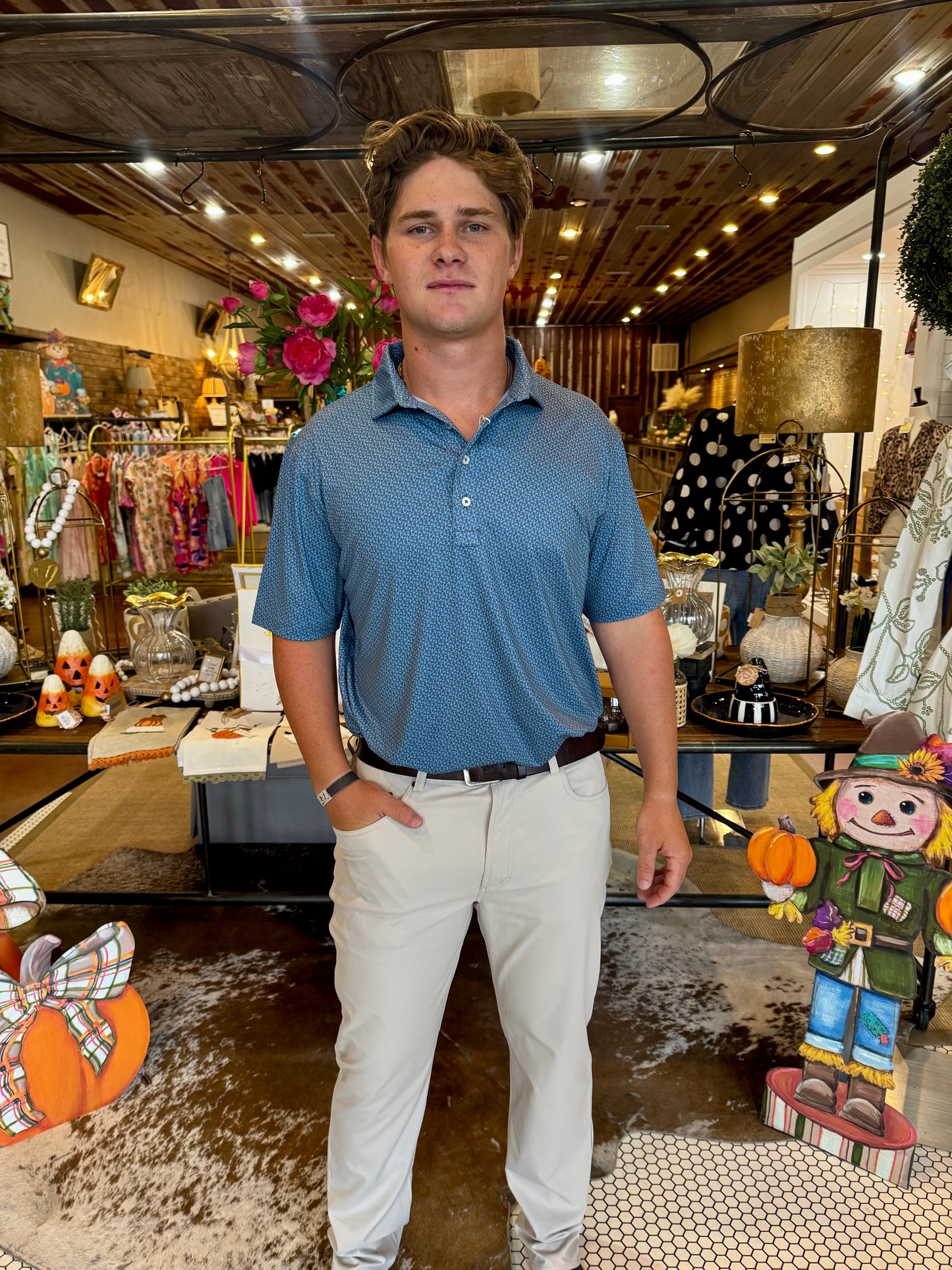 Flyaway Printed Performance Polo