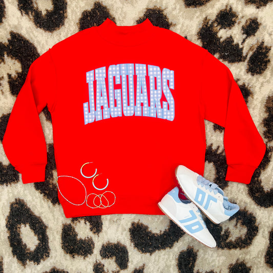 Gingham Jaguar Mockneck