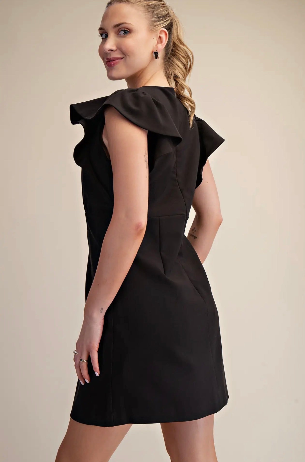 Ruffle Sleeve Mini Dress