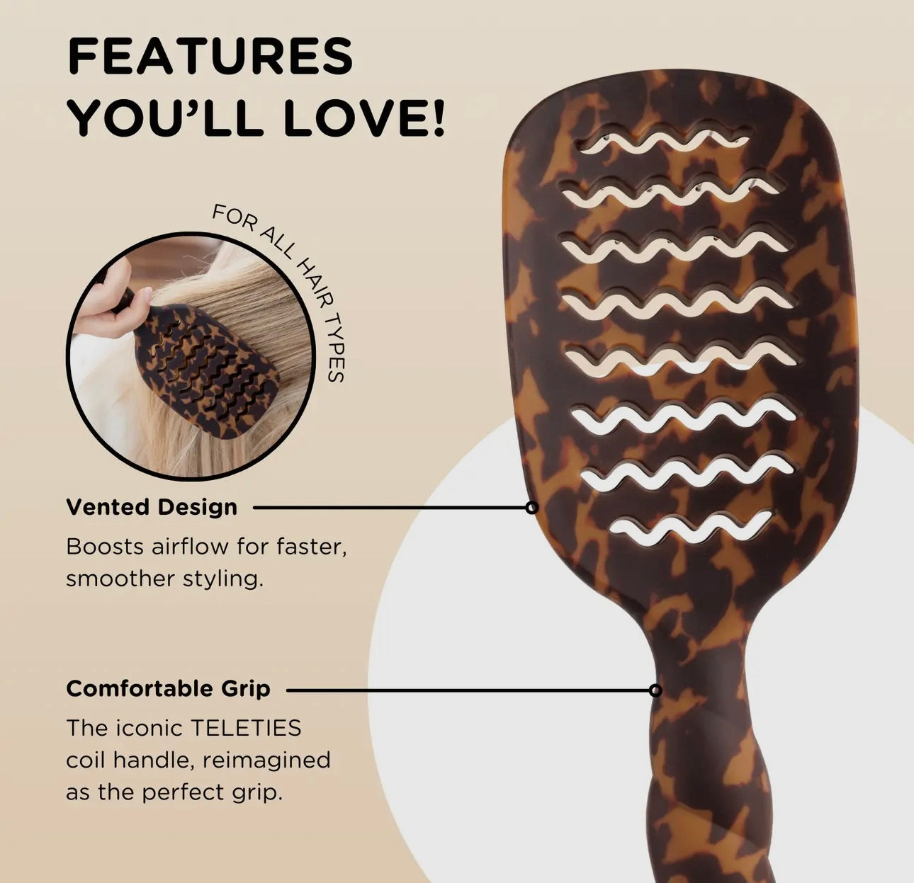 Teleties Thick Detangler Brush
