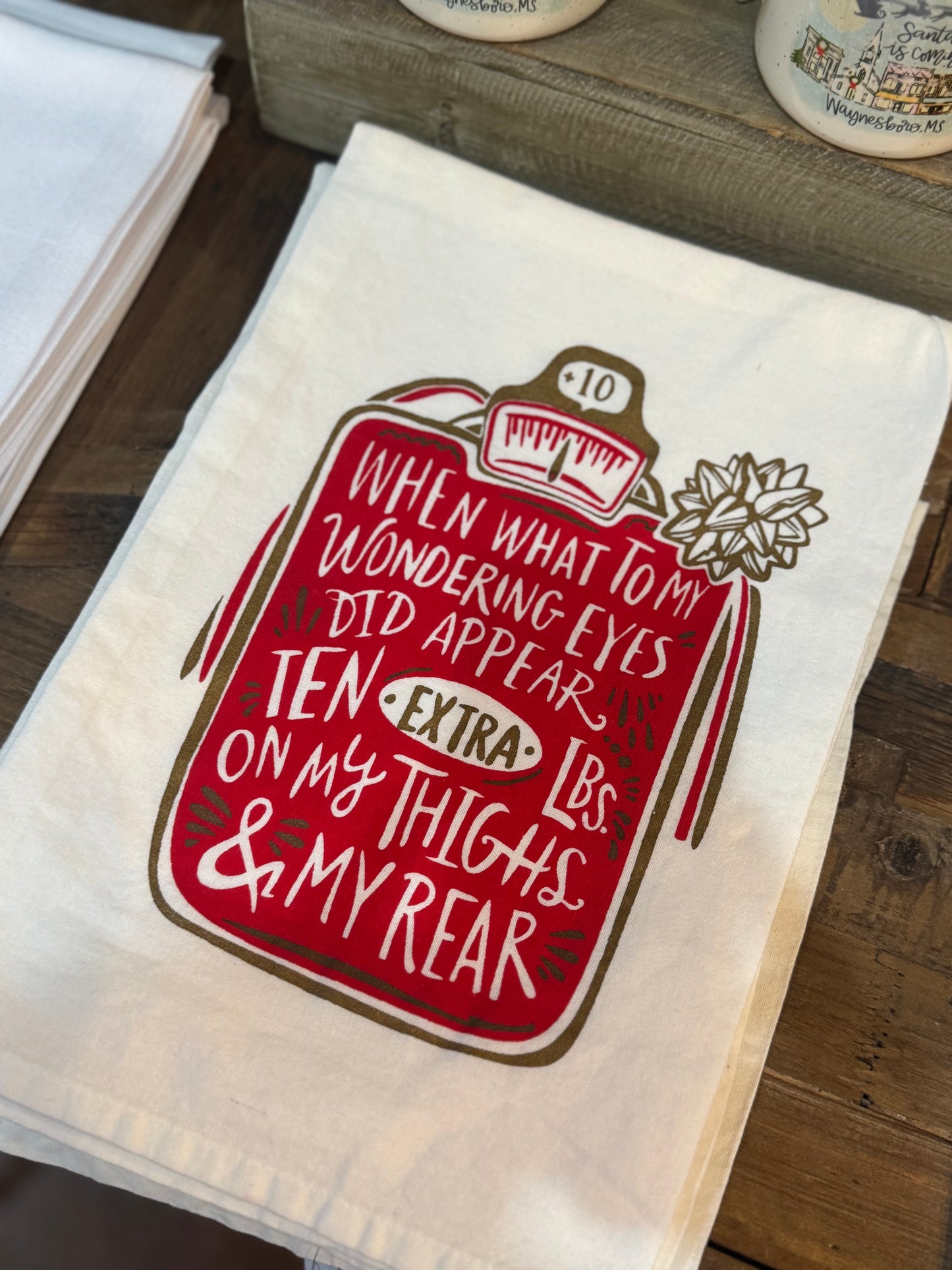 What to my wondering eyes tea towel