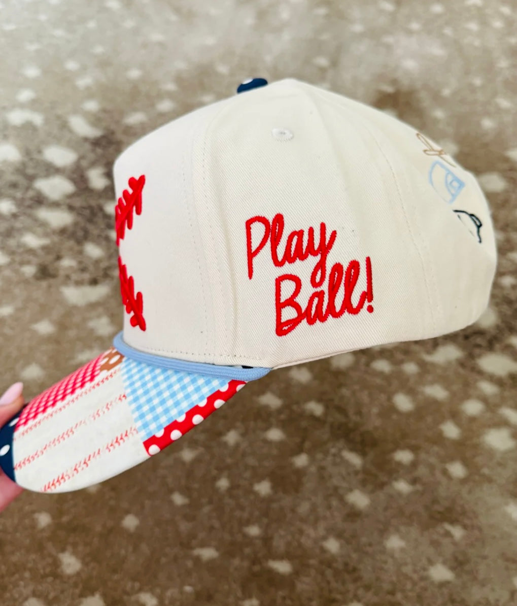 Baseball Laces Patchwork Hat