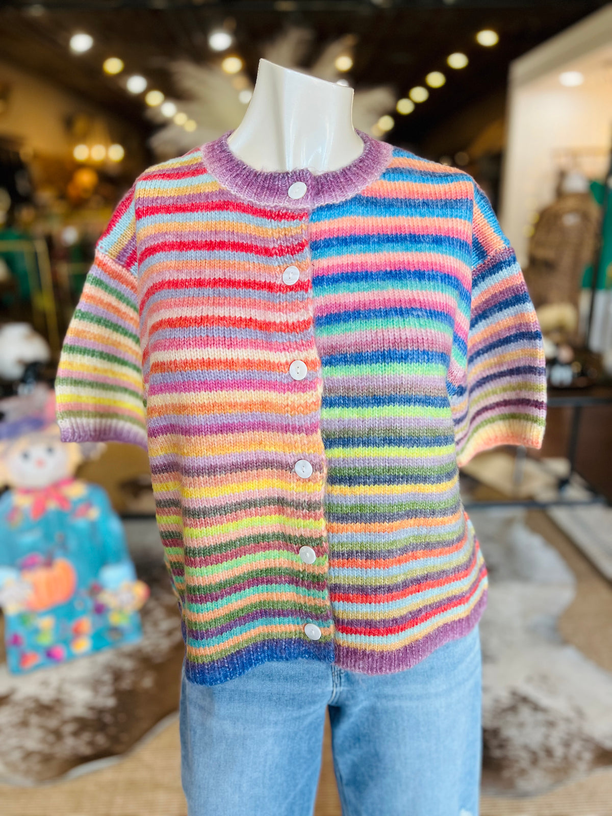 Rainbow Striped Cardi