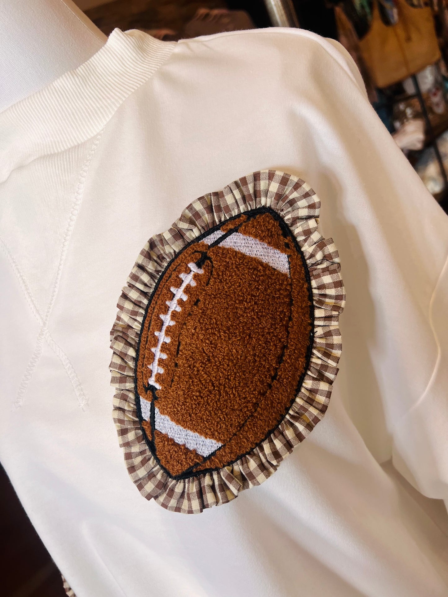 Gingham Football Patch Top