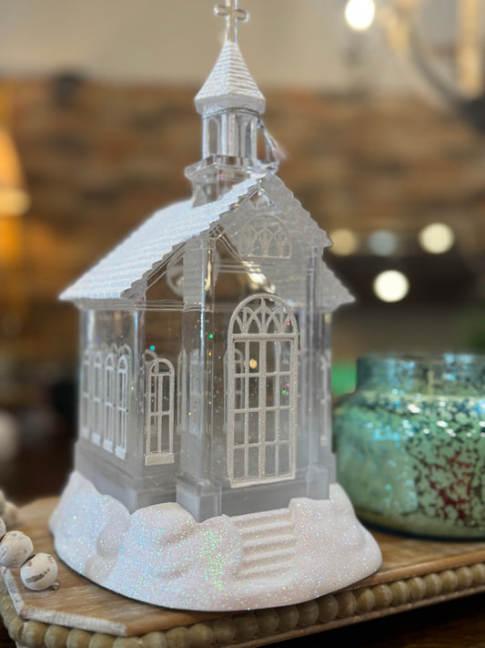 10.5" Glitter Water Chuch