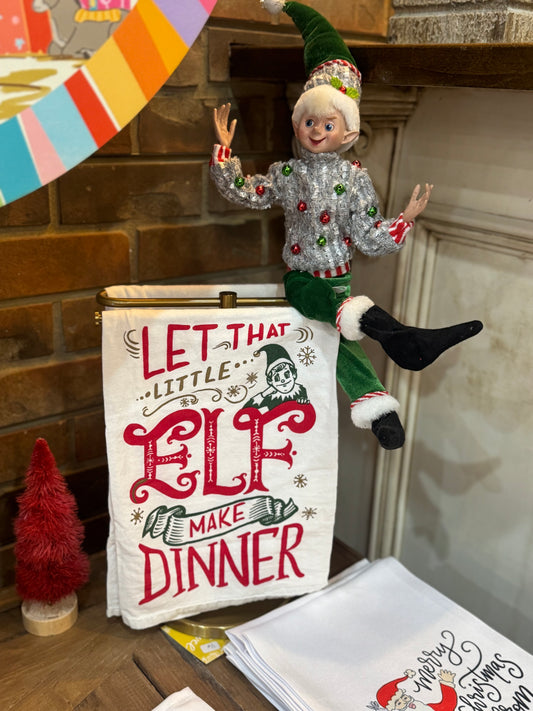 Let That Little Elf Tea Towel