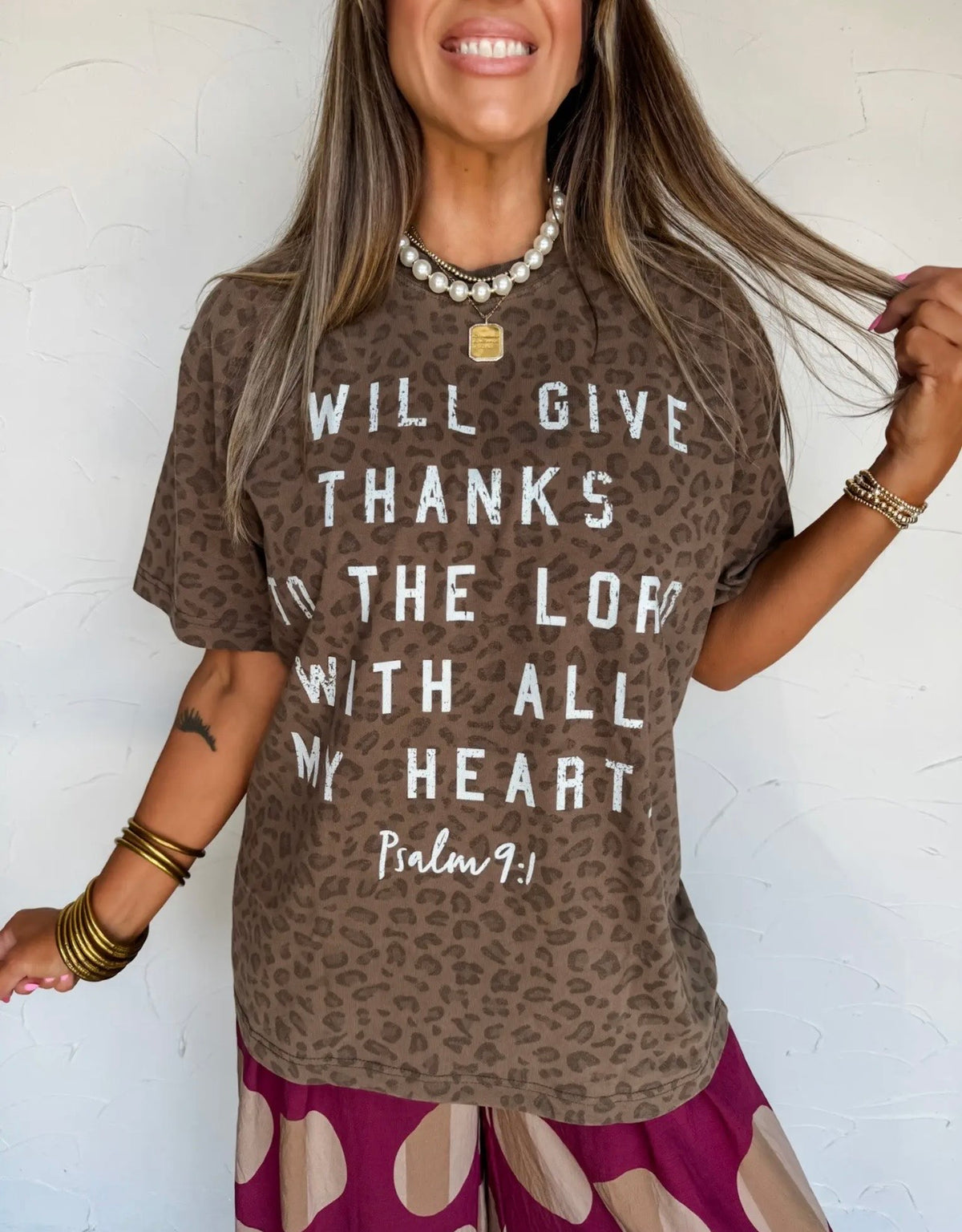 Give Thanks Leopard Tee
