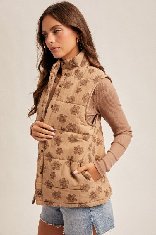 Floral Puffer Vest