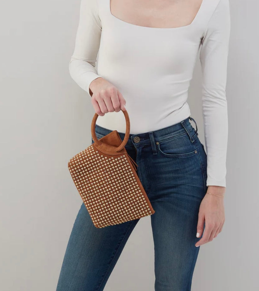 MAGGIE STUDDED CLUTCH