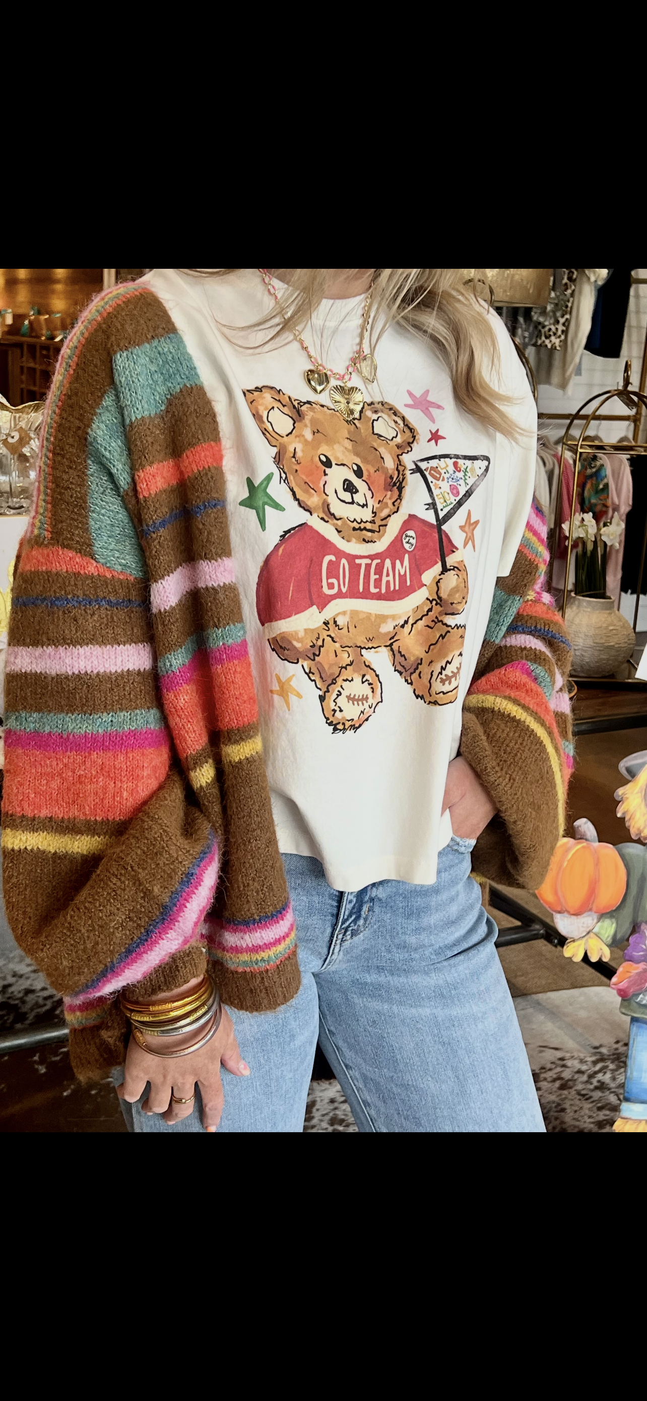 Sunset Carnival Stripe Cozy Cardi