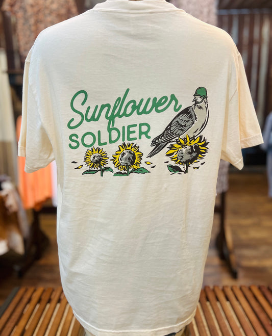 Sunflower Soldier - Comfort Colors Pocket Tee