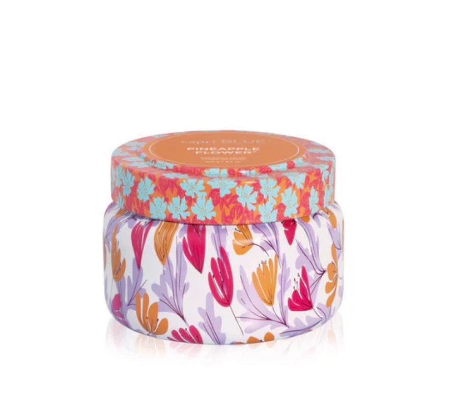 Pineapple Flower Pattern Play Travel Tin