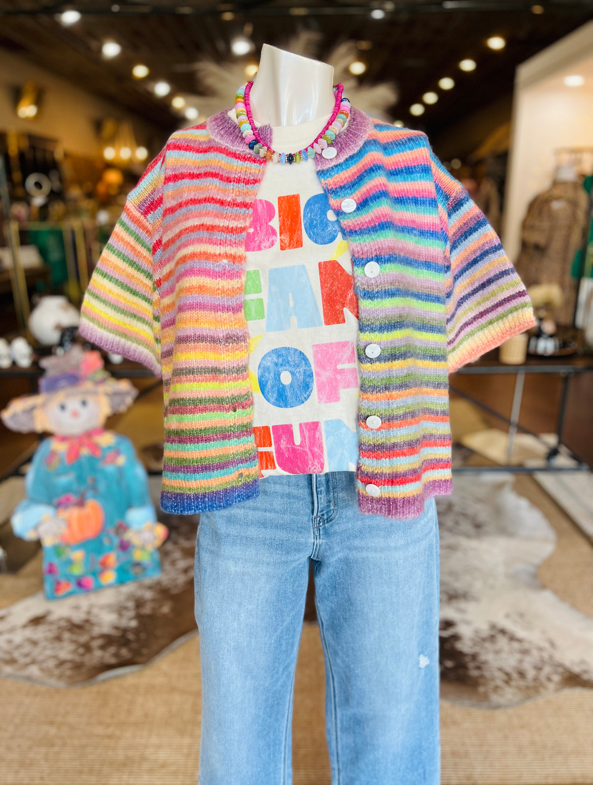 Rainbow Striped Cardi