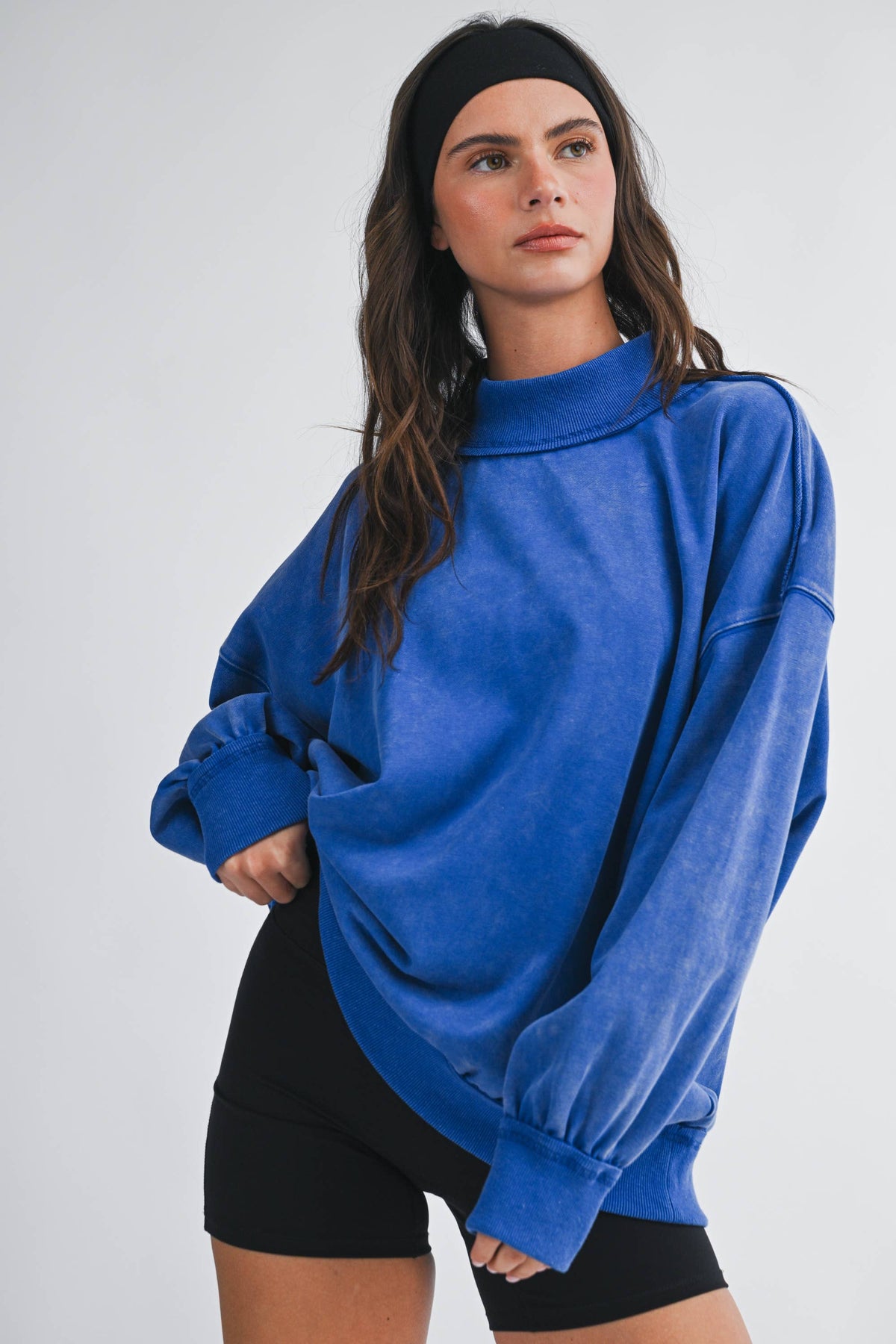 Oversized Mock Neck Sweatshirt