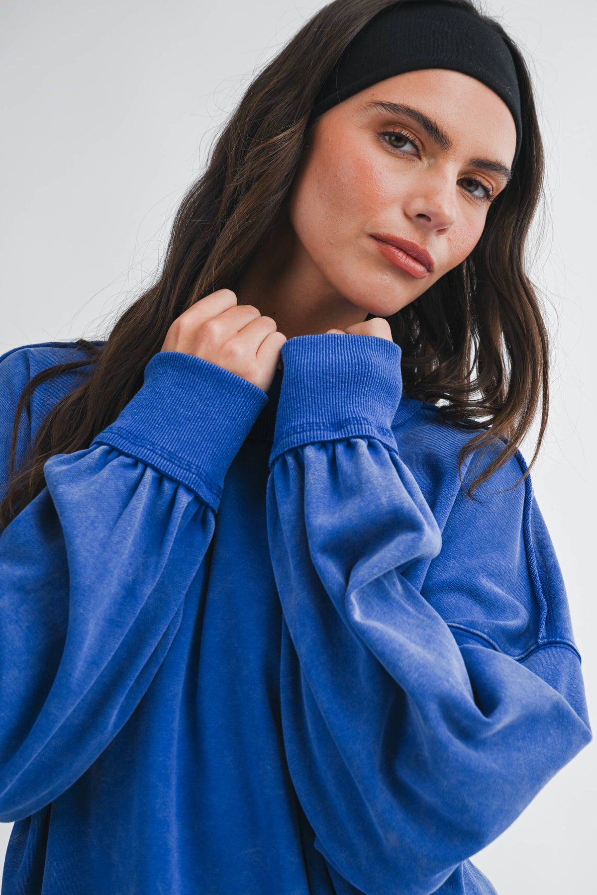 Oversized Mock Neck Sweatshirt
