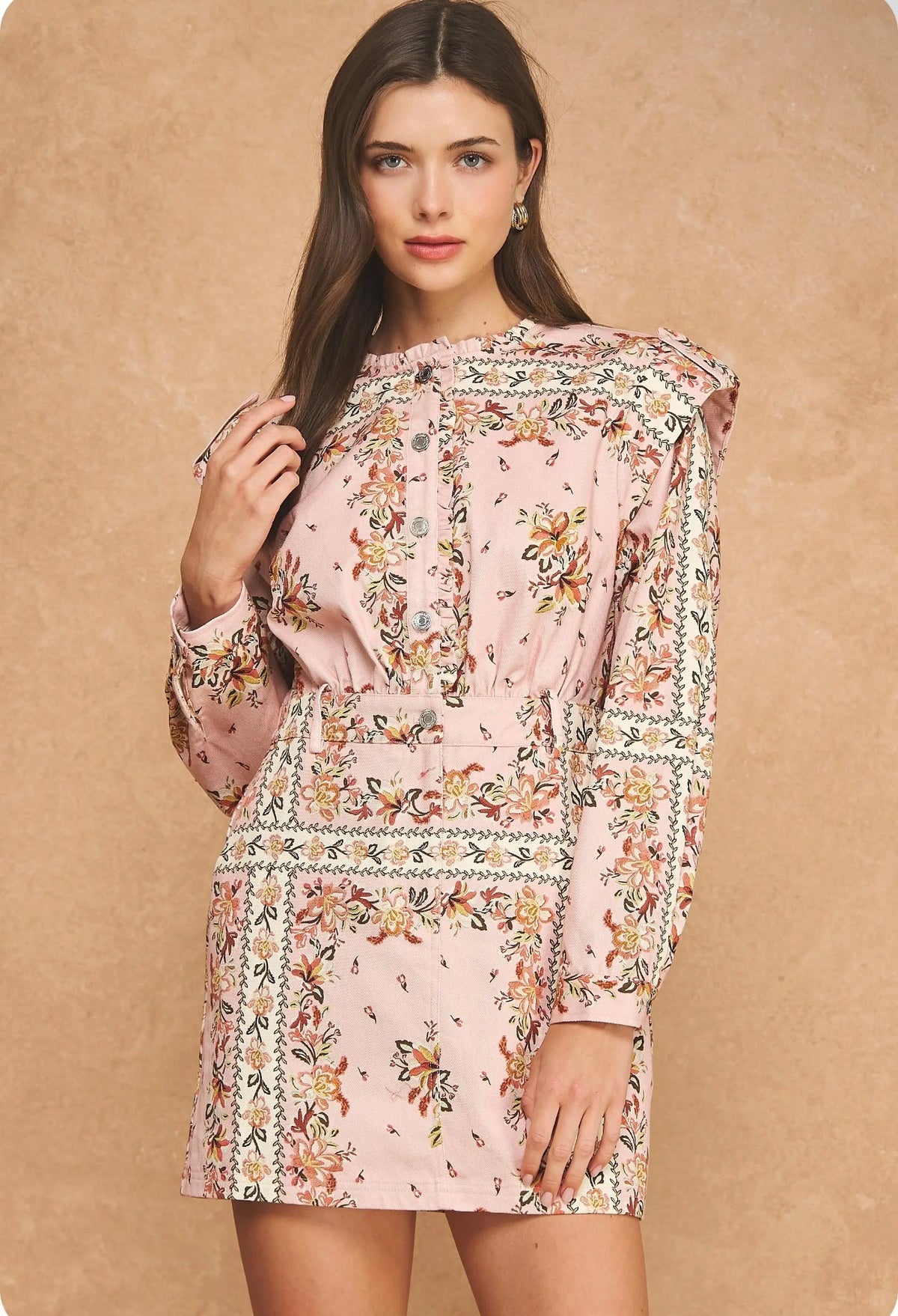 Botanical Tapestry Mini Dress