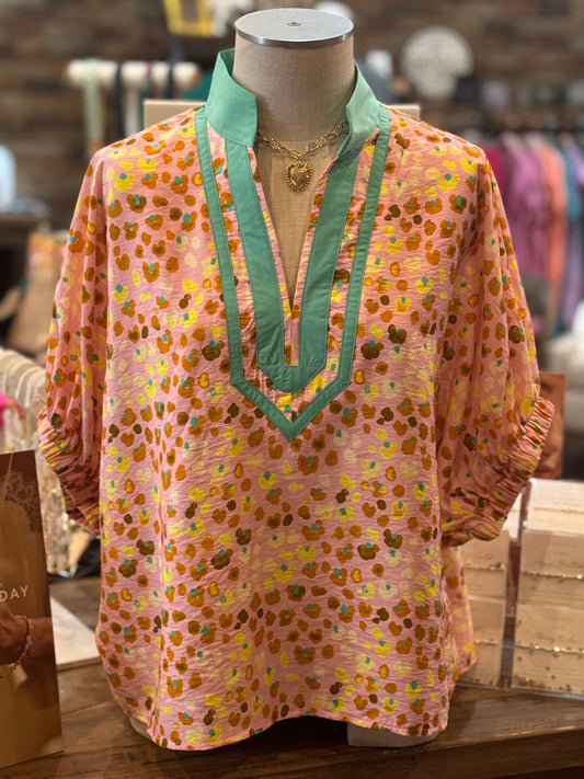 Blushing Leopard Top