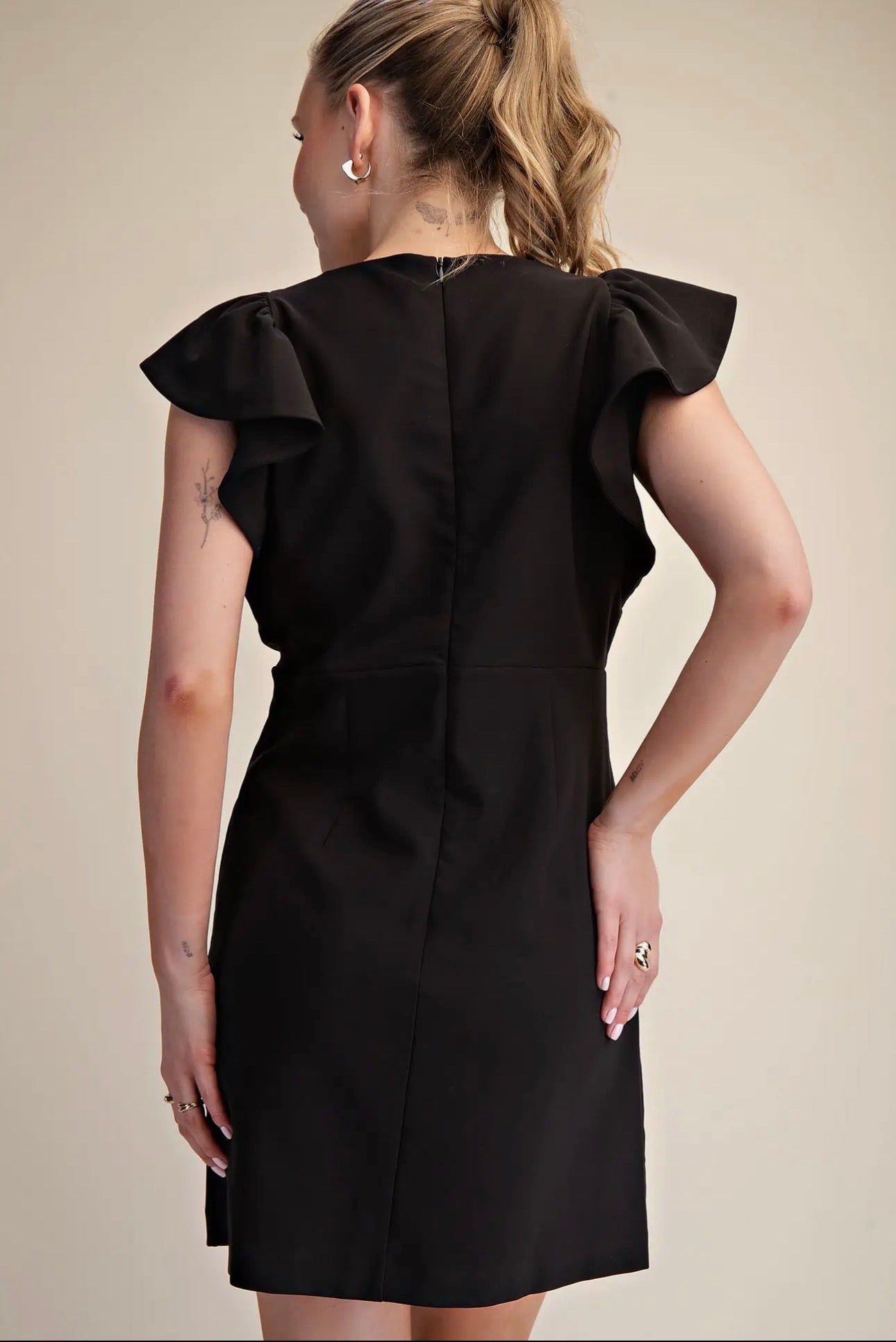 Ruffle Sleeve Mini Dress