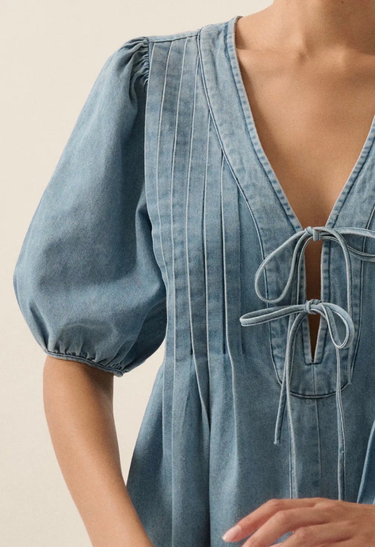 Tie Front Pleated Romper