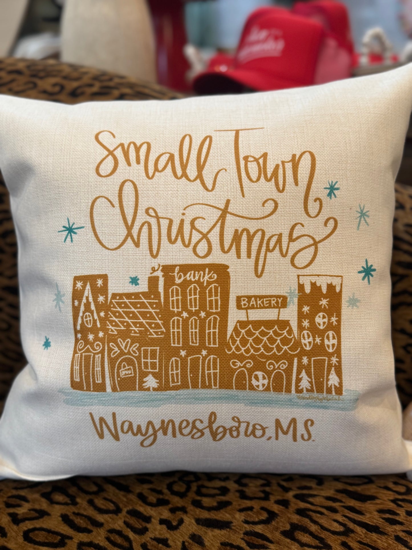 Small Town Christmas Pillow