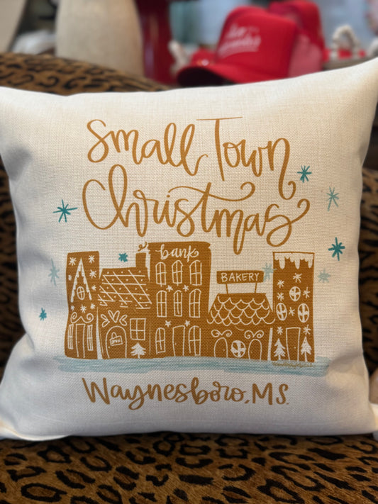Small Town Christmas Pillow