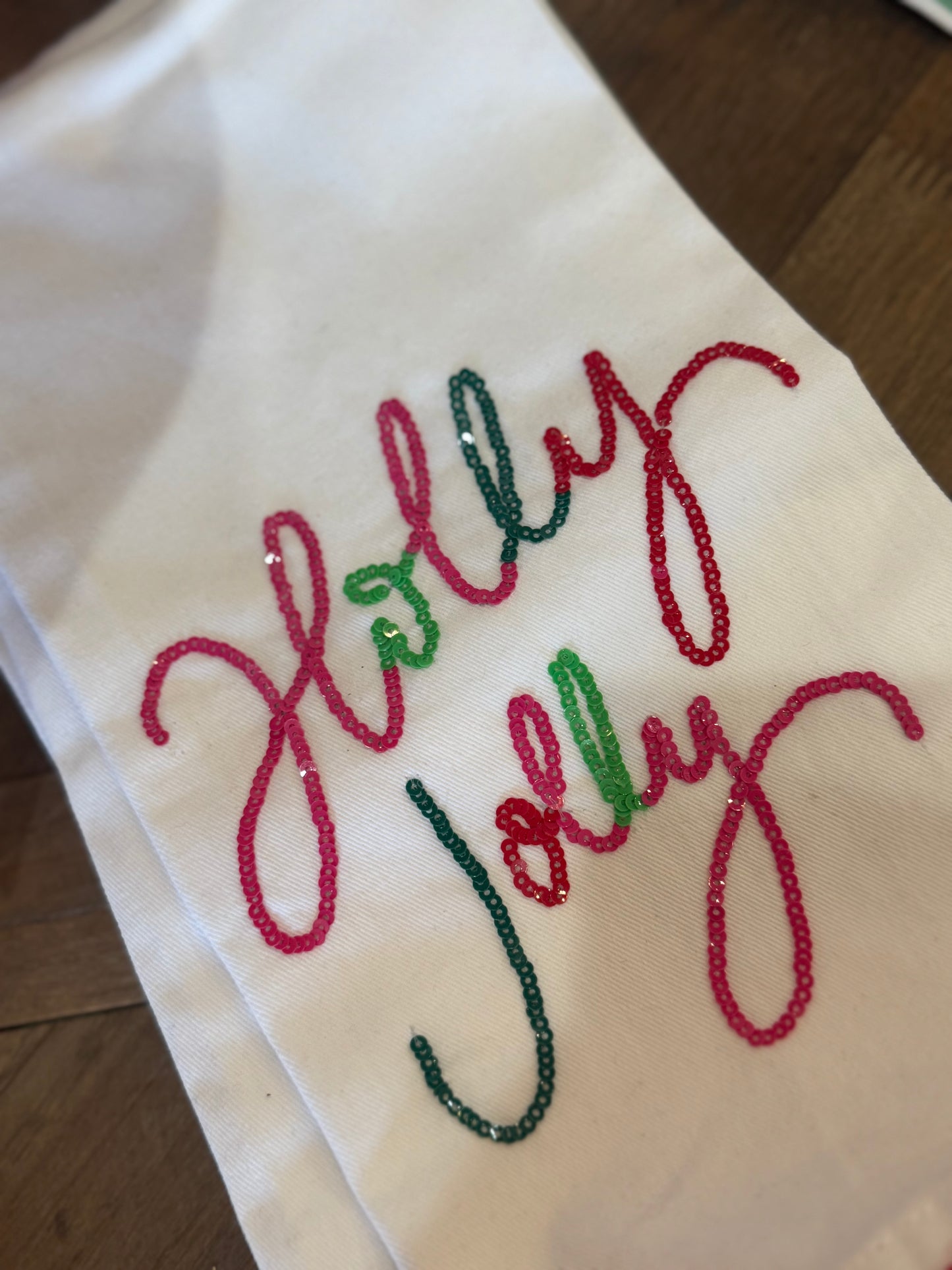 Mary Square Sequin Tea Towels