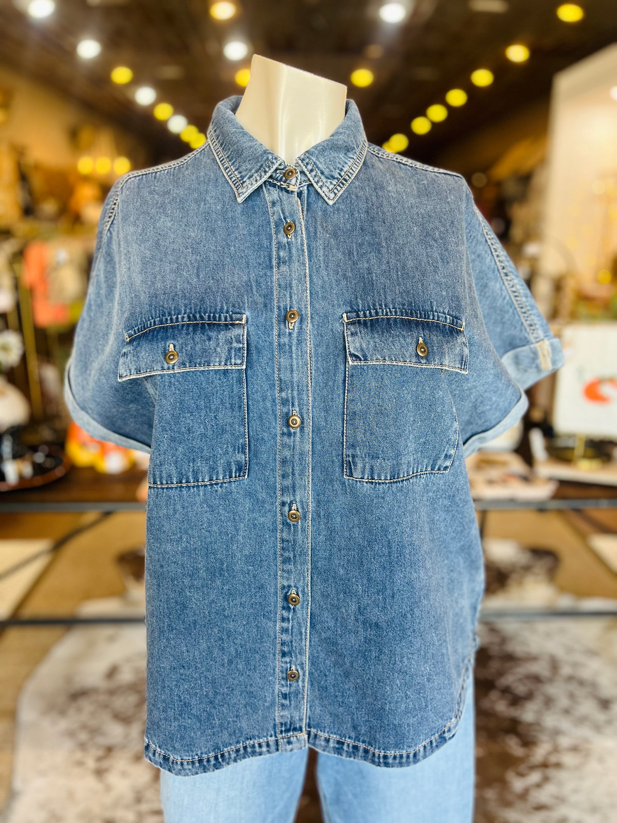 Oversized Denim Shirt