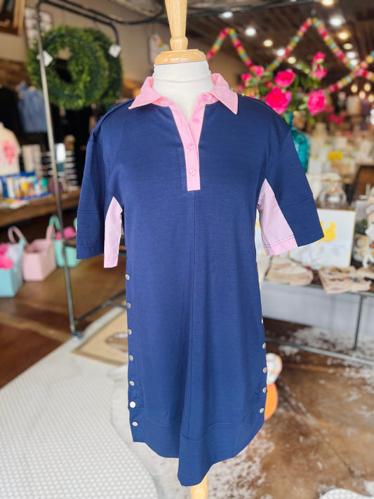 Side Snap Polo Dress