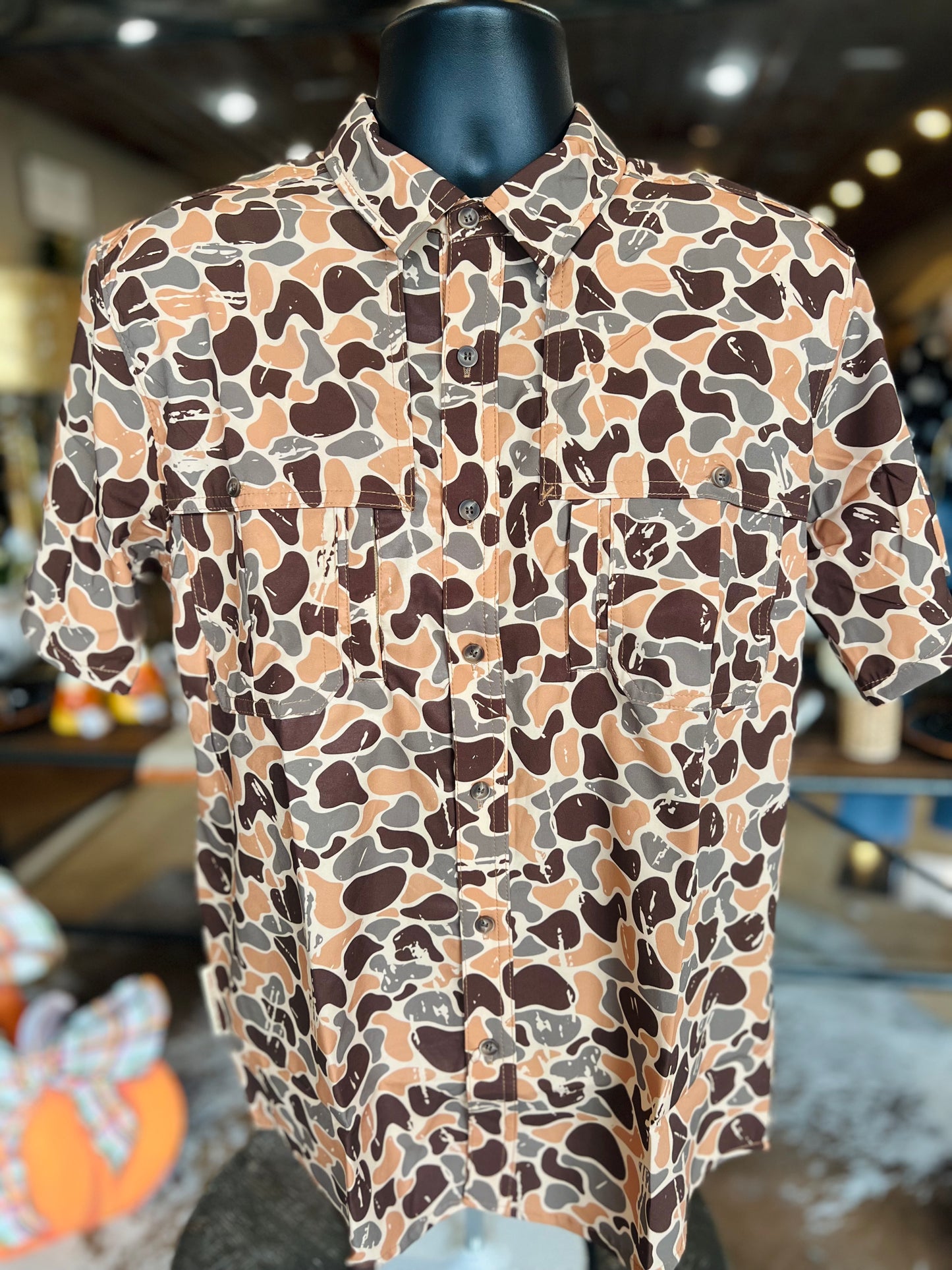 Men's Woodlands Camo Button Down