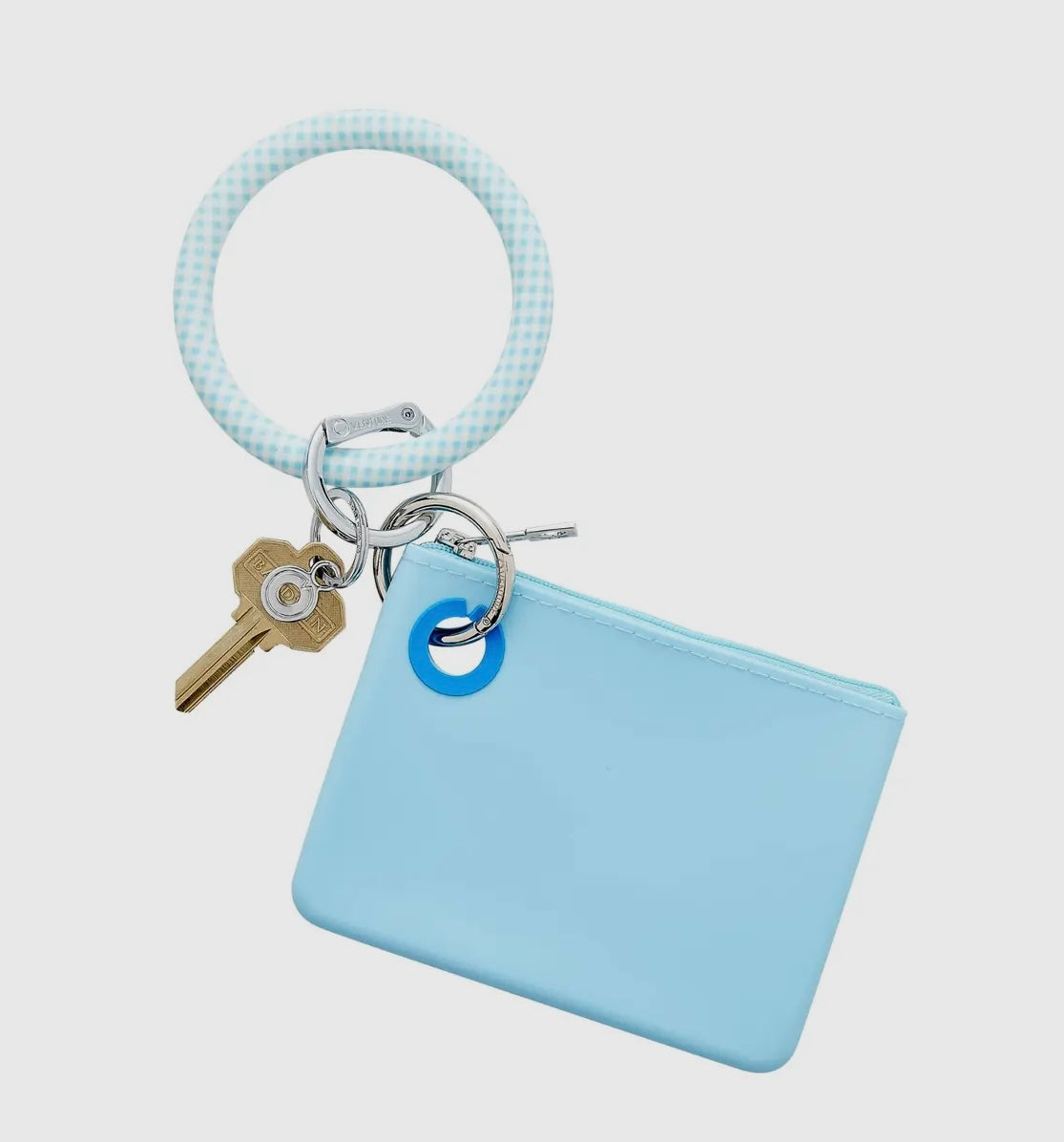Big O® Key Ring - Gingham Carolina Blue