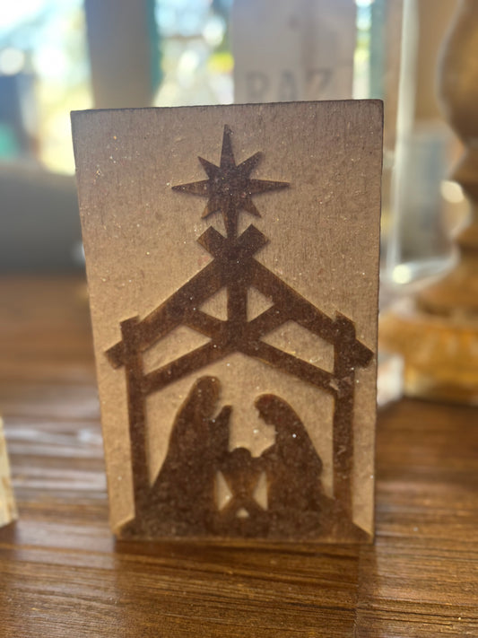 Glitter Nativity Block
