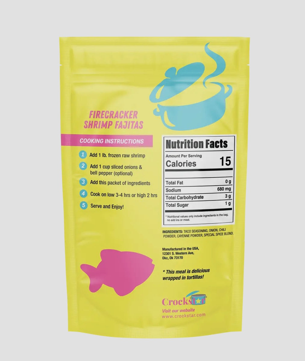 Crockstar Firecracker Shrimp Fajitas