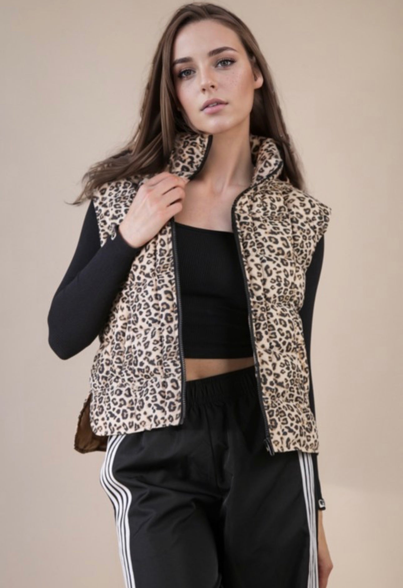 Leopard Puffer Vest