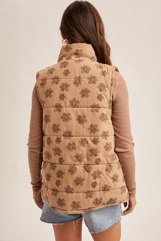 Floral Puffer Vest