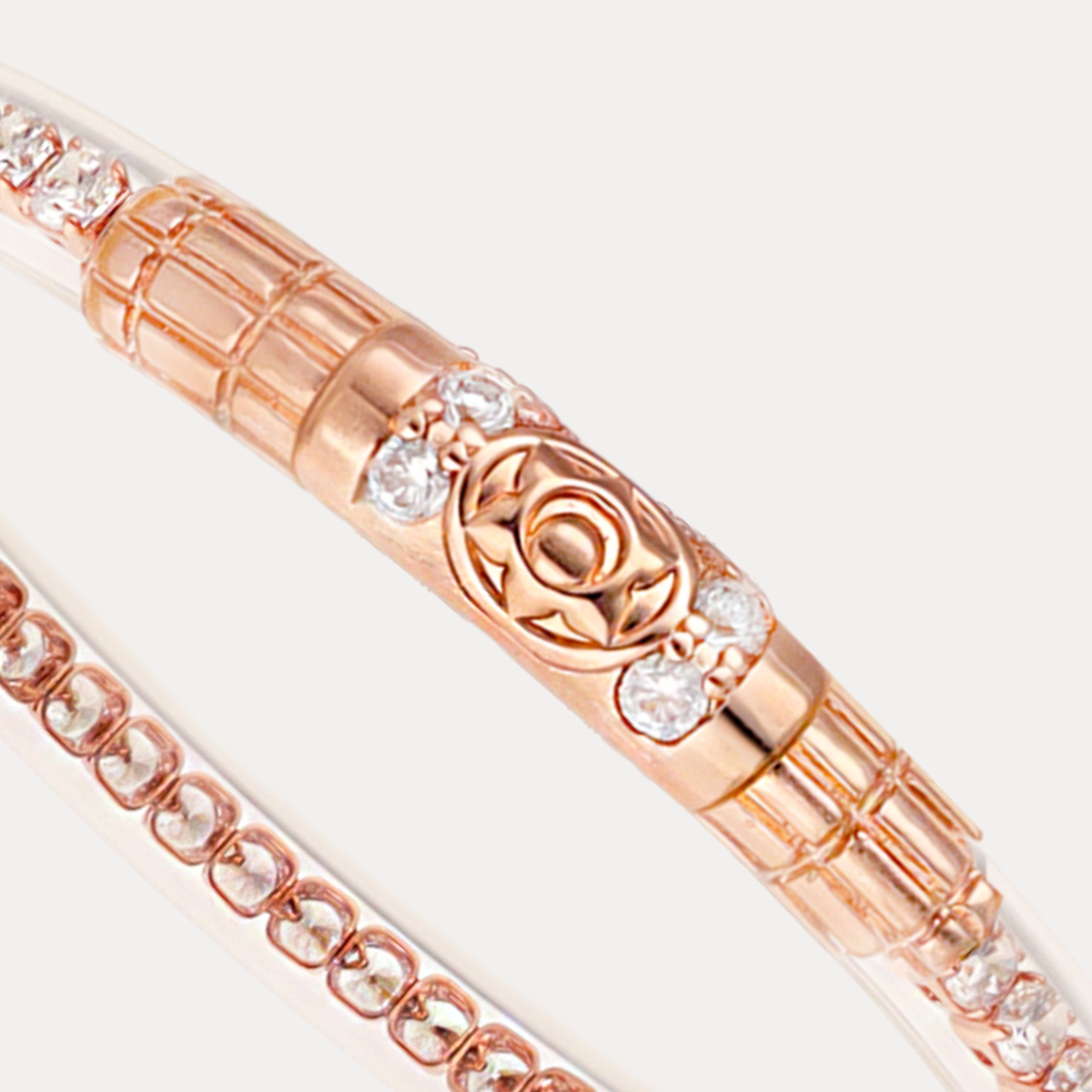 Queen All Weather Bangle® (AWB®) - Rose Gold Clear Crystal