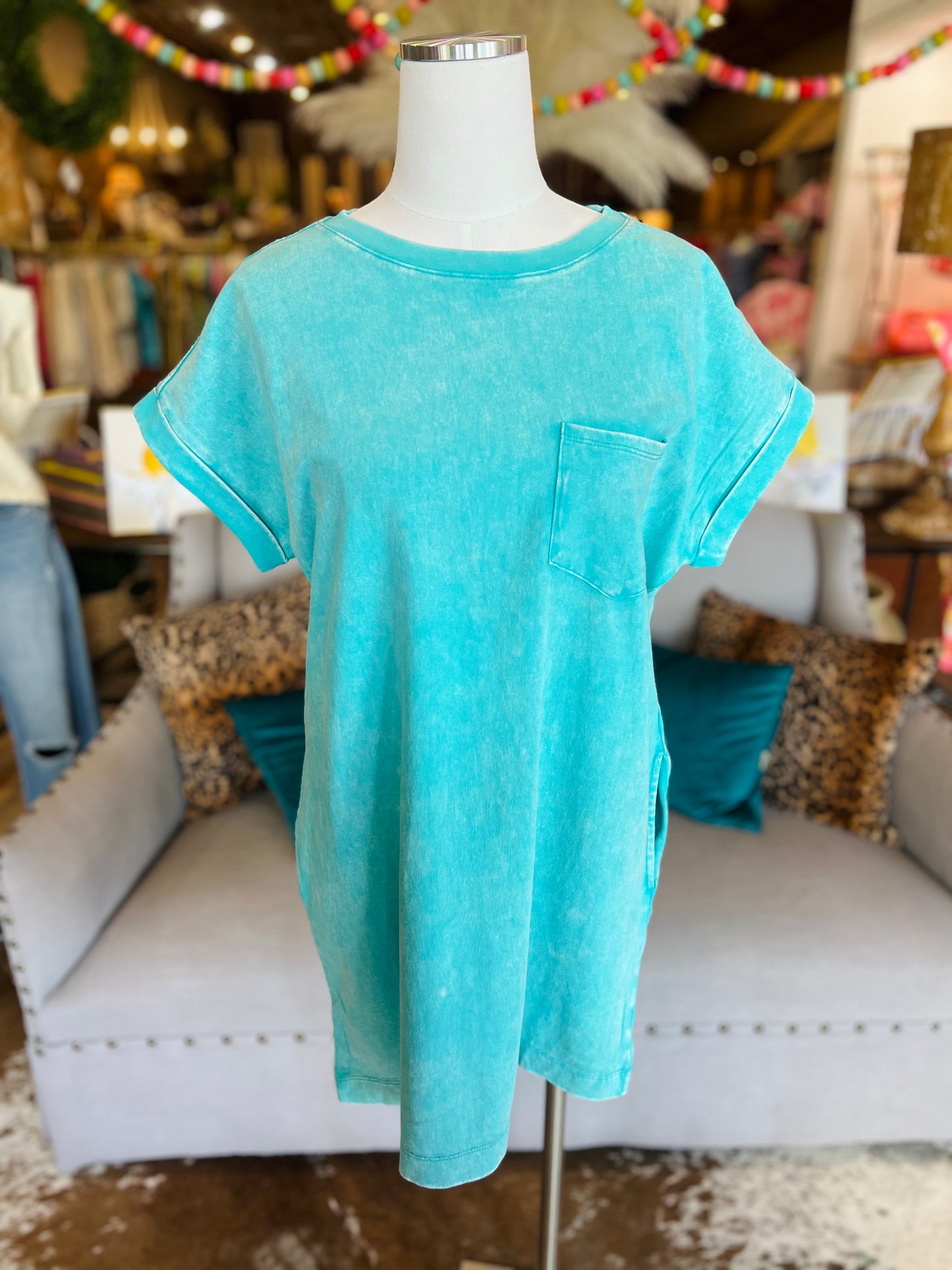 Washed Cotton T-Shirt Dress