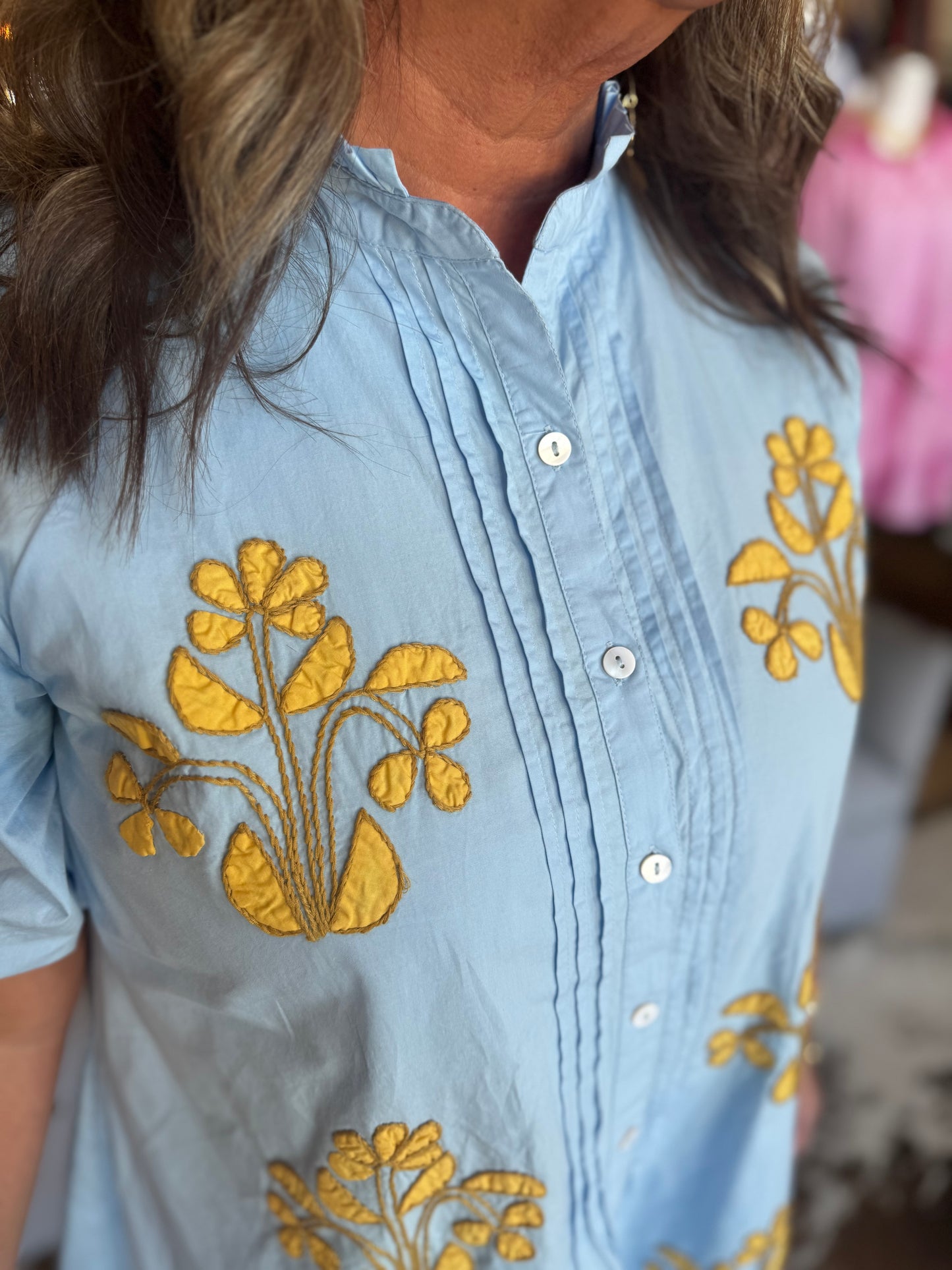 Blocked Embroidery Dress