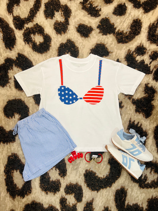 Americana Bikini Boxy Tee