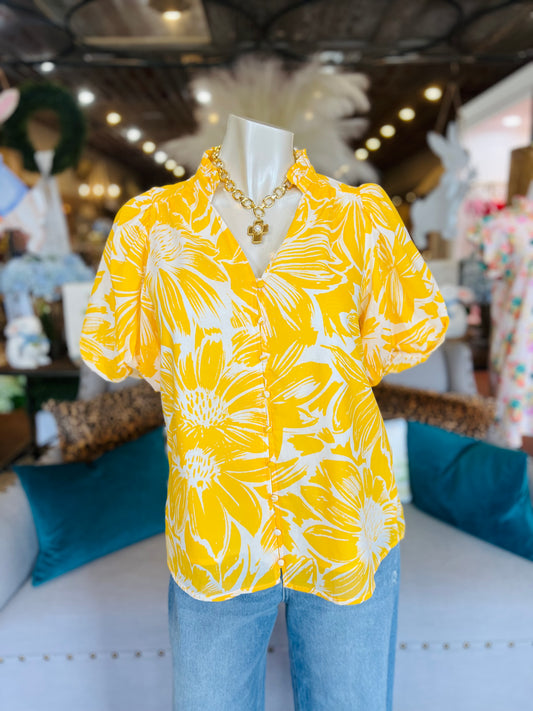 Joni Floral Button Down Top