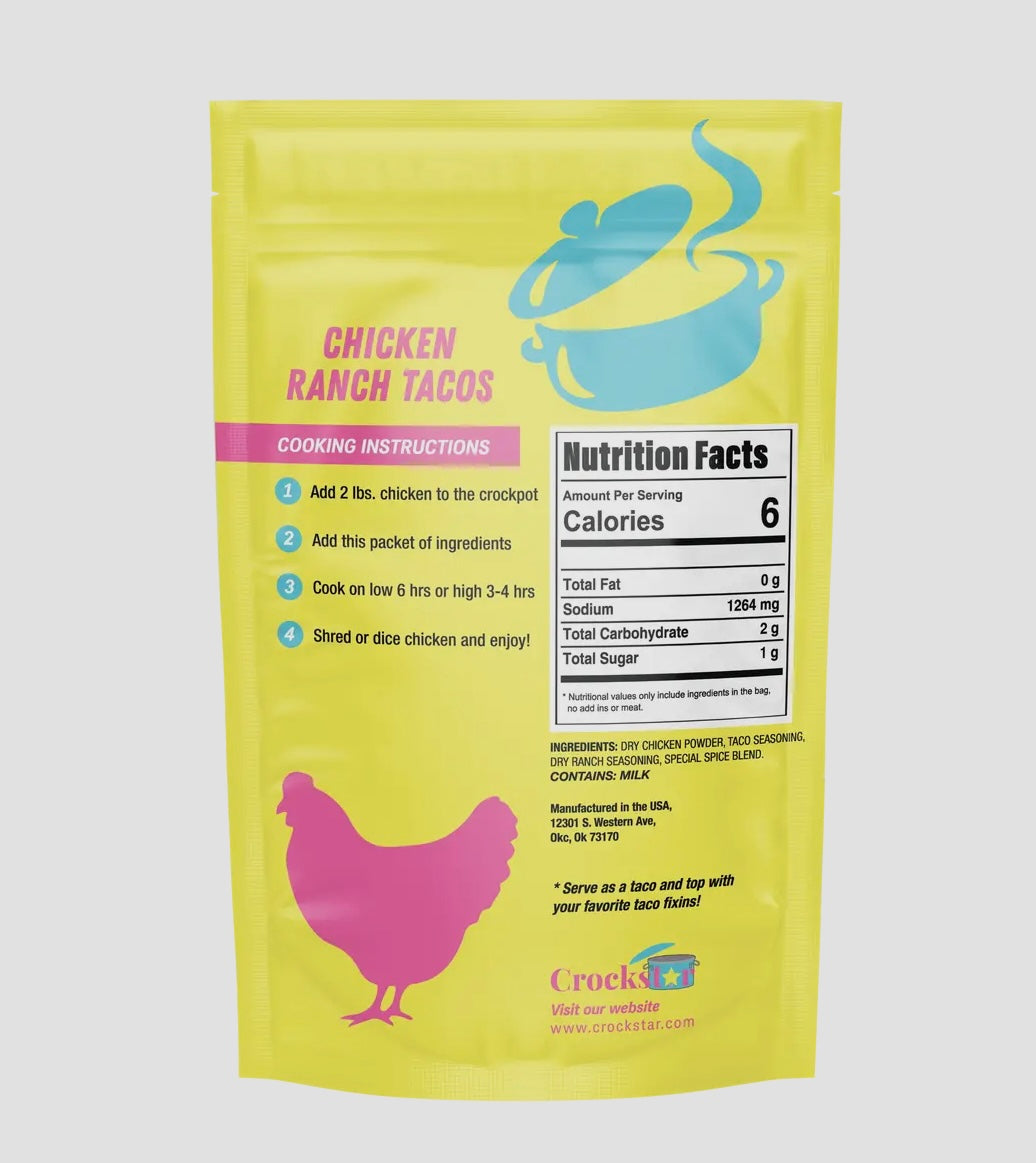 Crockstar Chicken Ranch Tacos