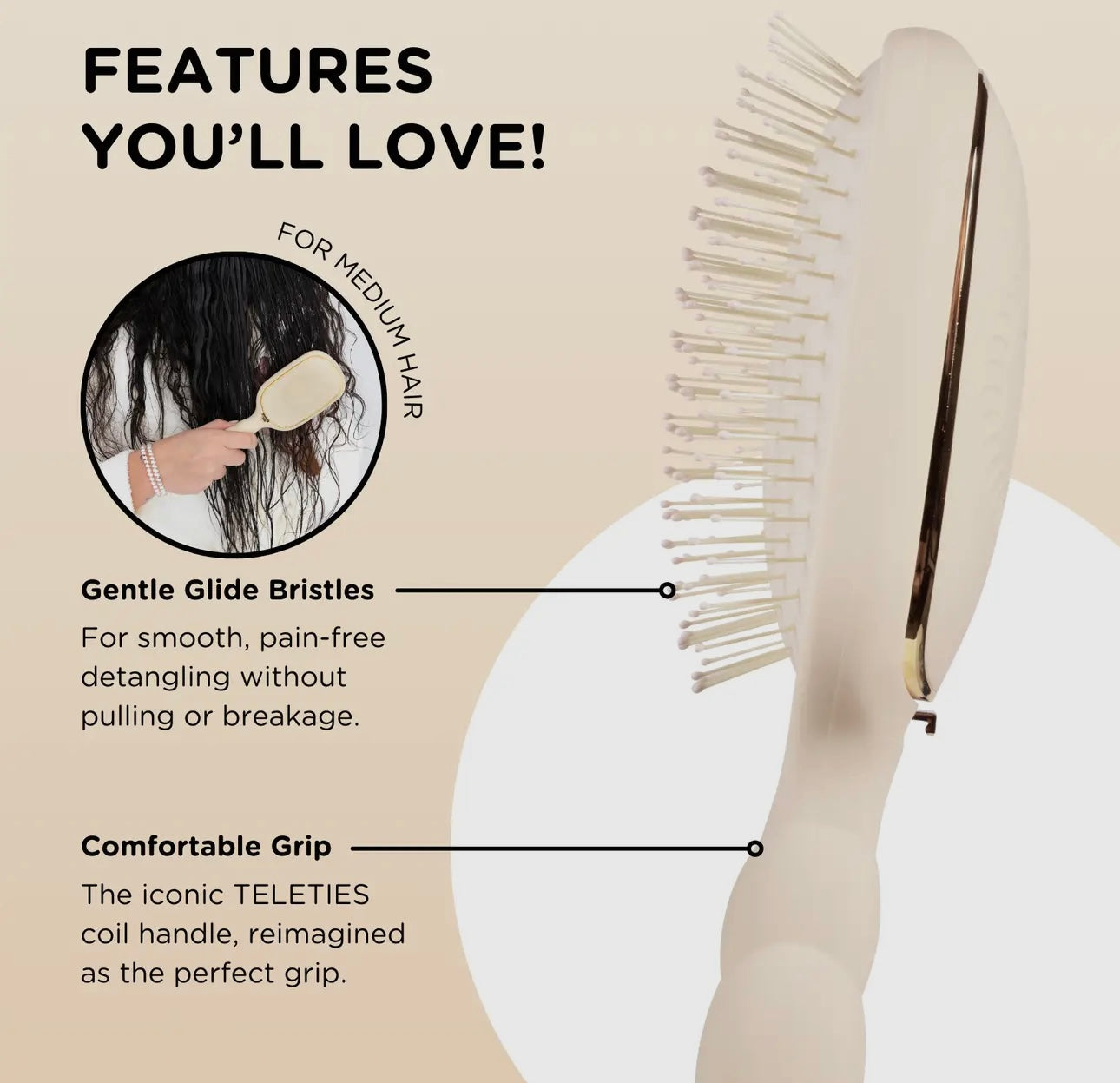 Teleties Medium Detangler Brush