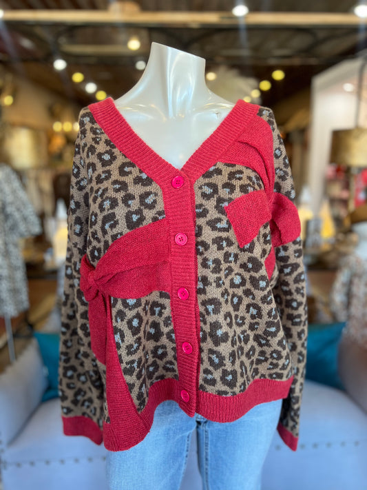 Cheetah & Bows Cardi